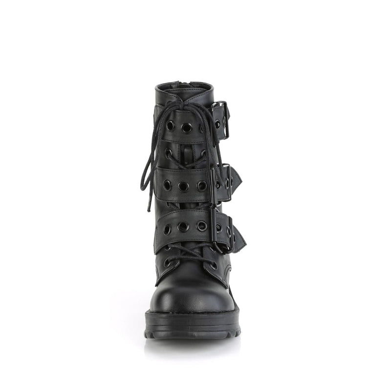 Demonia BRATTY-118 Ankle Boot (Black Vegan Leather)