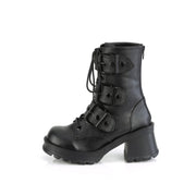 Demonia BRATTY-118 Ankle Boot (Black Vegan Leather)