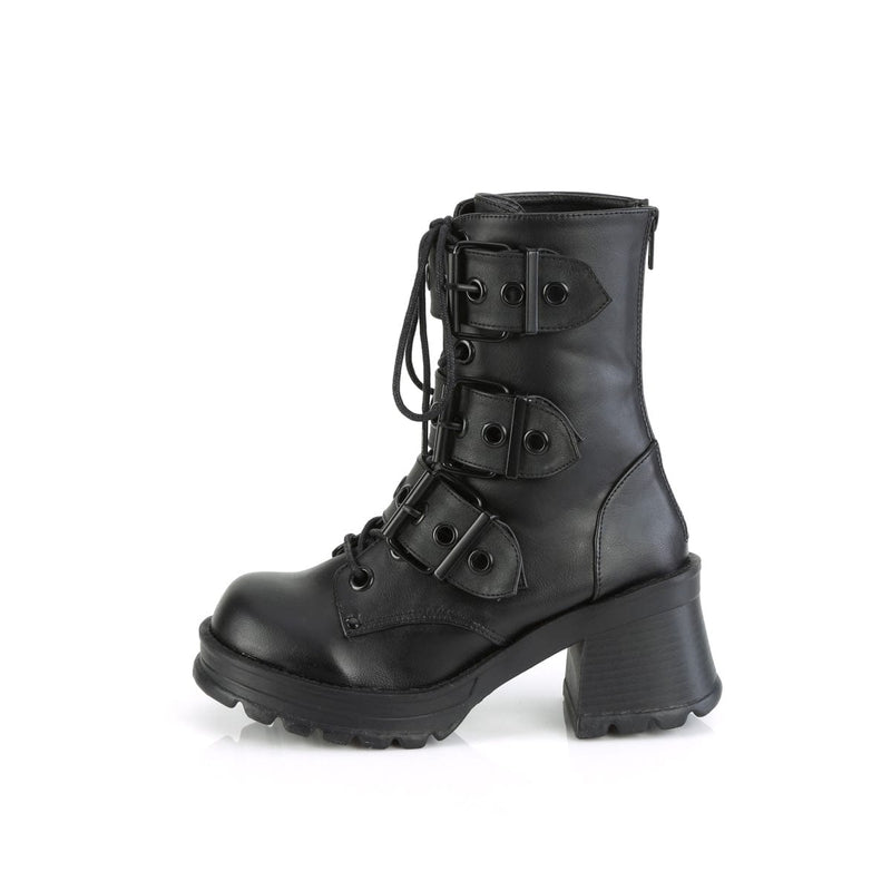 Demonia BRATTY-118 Ankle Boot (Black Vegan Leather)