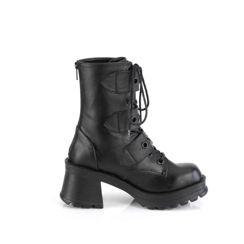 Demonia BRATTY-118 Ankle Boot (Black Vegan Leather)