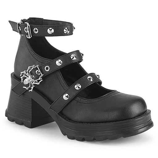 Demonia BRATTY-30 Mary Jane (Black Vegan Leather)