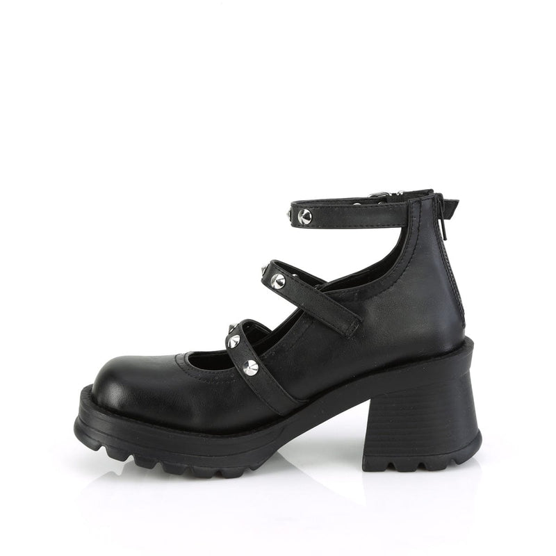 Demonia BRATTY-30 Mary Jane (Black Vegan Leather)