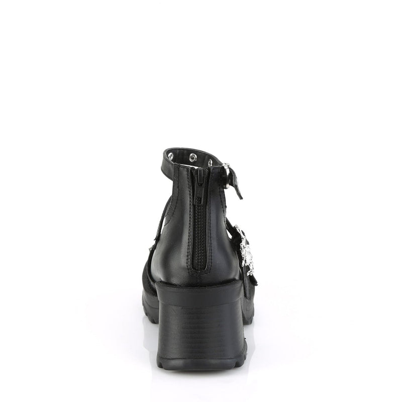 Demonia BRATTY-30 Mary Jane (Black Vegan Leather)