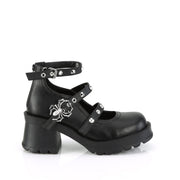 Demonia BRATTY-30 Mary Jane (Black Vegan Leather)