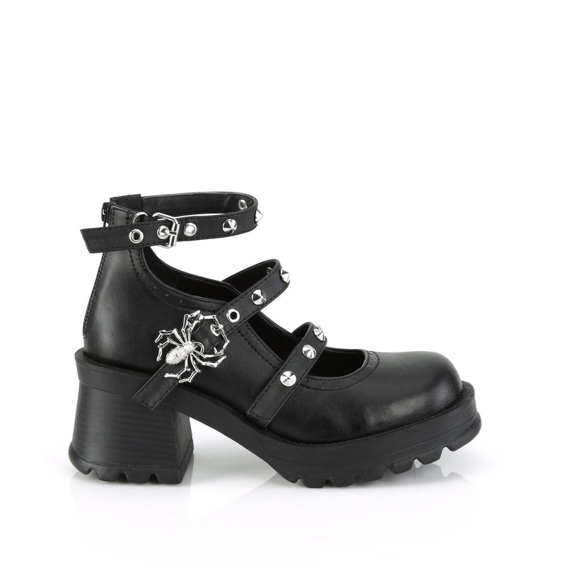 Demonia BRATTY-30 Mary Jane (Black Vegan Leather)