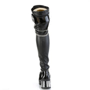Demonia BRATTY-304 Knee High Boot (Black Stretch Vegan Leather)