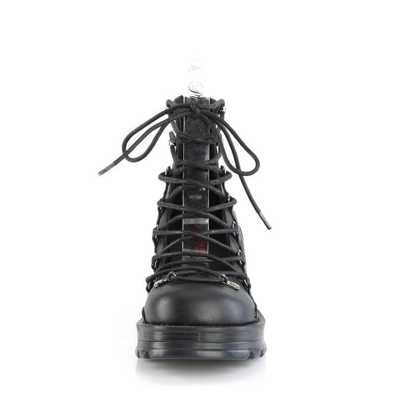 Demonia BRATTY-32 Ankle Boot (Black Vegan Leather)