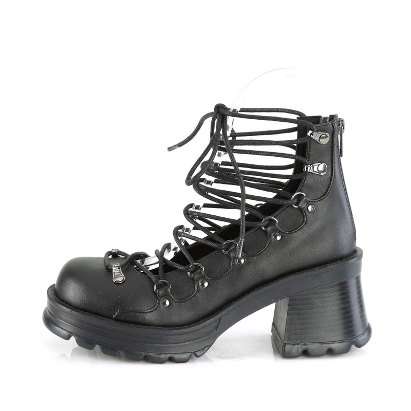 Demonia BRATTY-32 Ankle Boot (Black Vegan Leather)