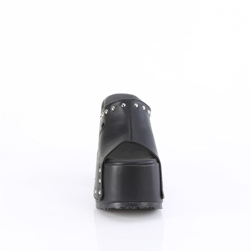 Demonia CAMEL-109 Slide (Black Vegan Leather)