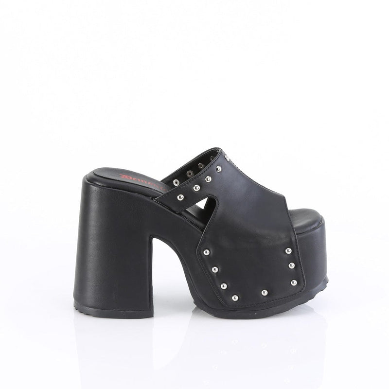 Demonia CAMEL-109 Slide (Black Vegan Leather)