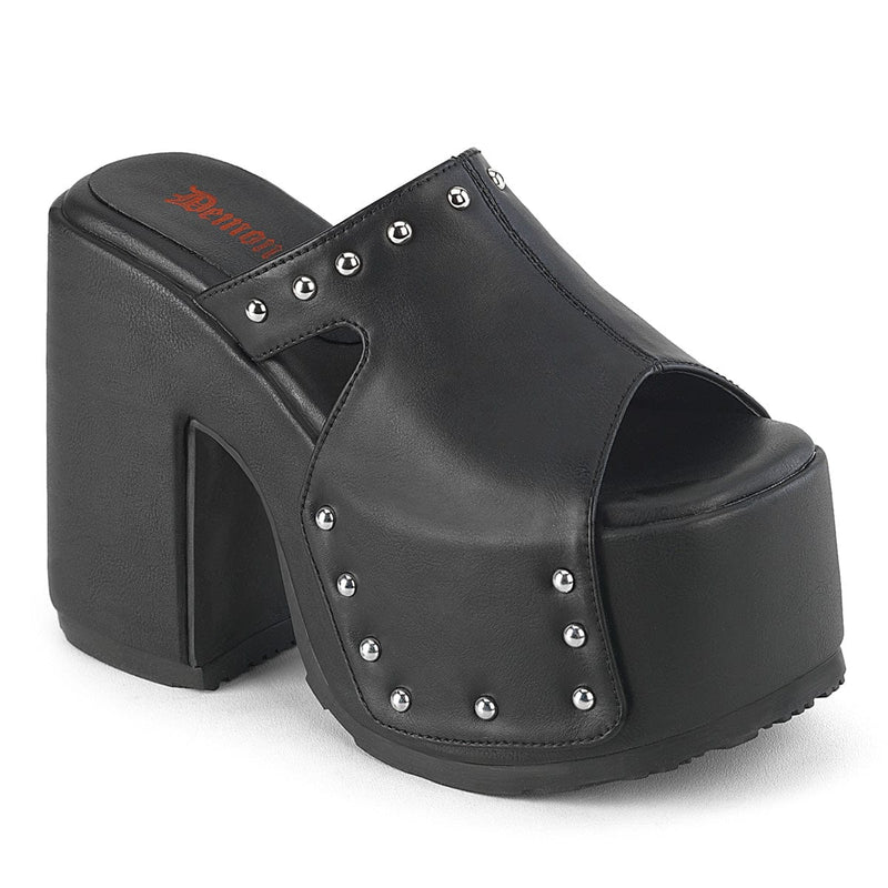Demonia CAMEL-109 Slide (Black Vegan Leather)