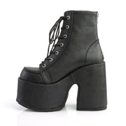 Demonia CAMEL-203 Ankle Boot (Black Vegan Leather)