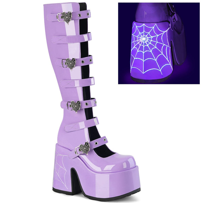 Demonia CAMEL-223 Knee High Boot (Lavender Patent)