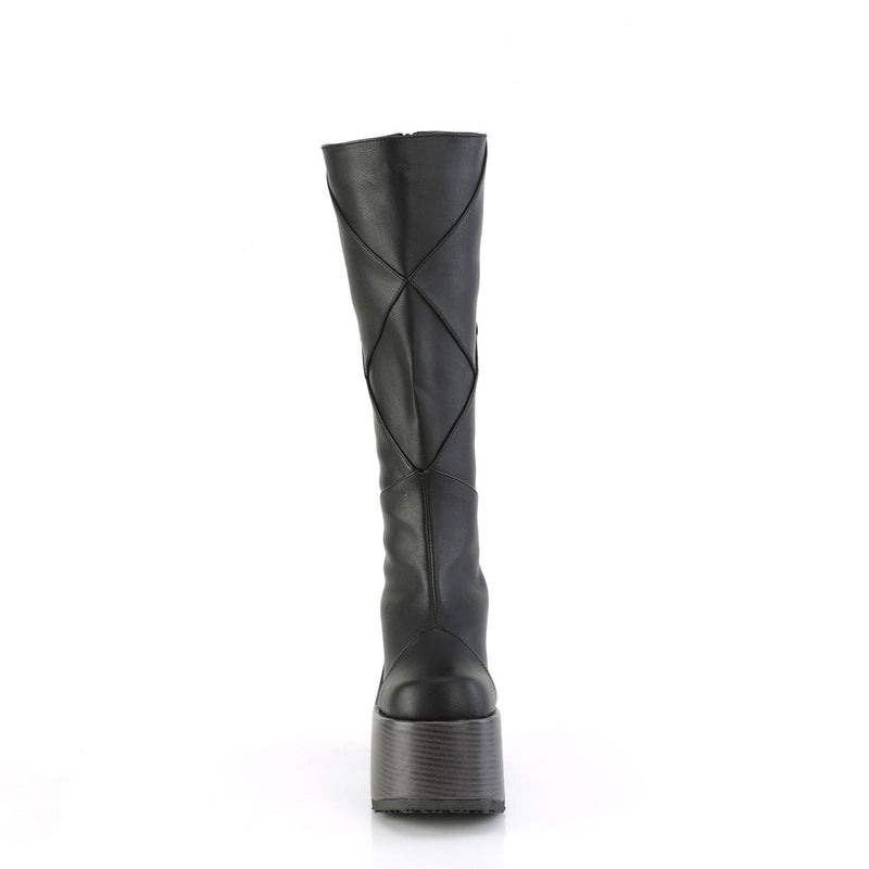 Demonia CAMEL-280 Knee High Boot (Black Vegan Leather)