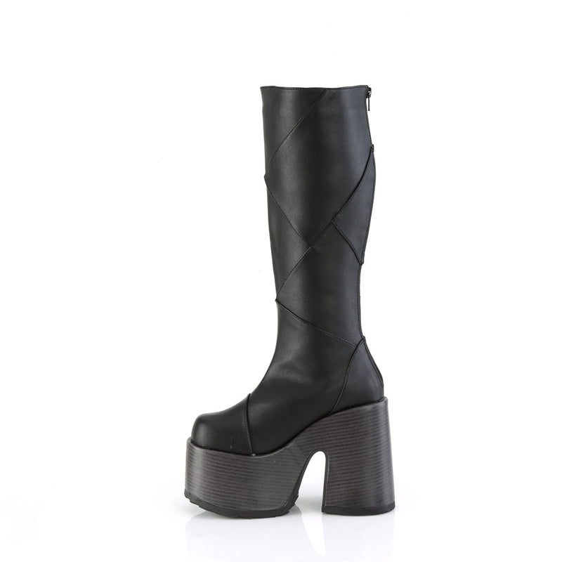 Demonia CAMEL-280 Knee High Boot (Black Vegan Leather)