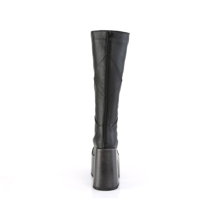Demonia CAMEL-280 Knee High Boot (Black Vegan Leather)