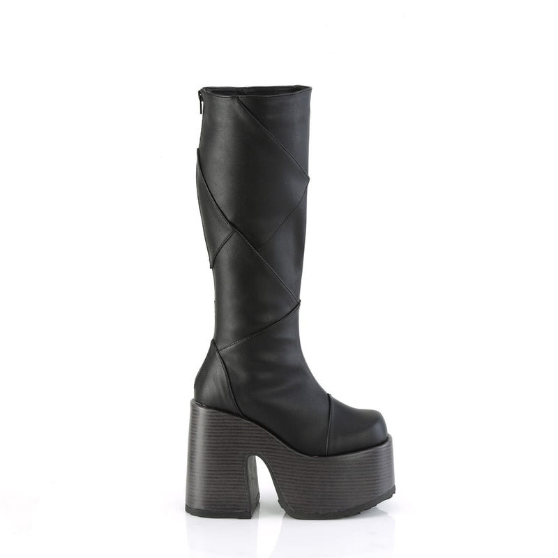 Demonia CAMEL-280 Knee High Boot (Black Vegan Leather)
