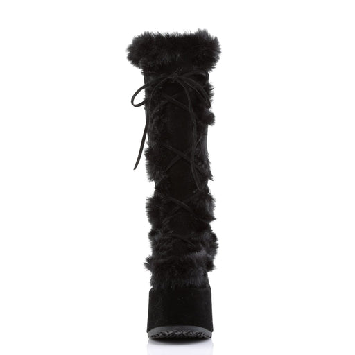 Demonia CAMEL-311 Knee High Boot (Black Vegan Suede)