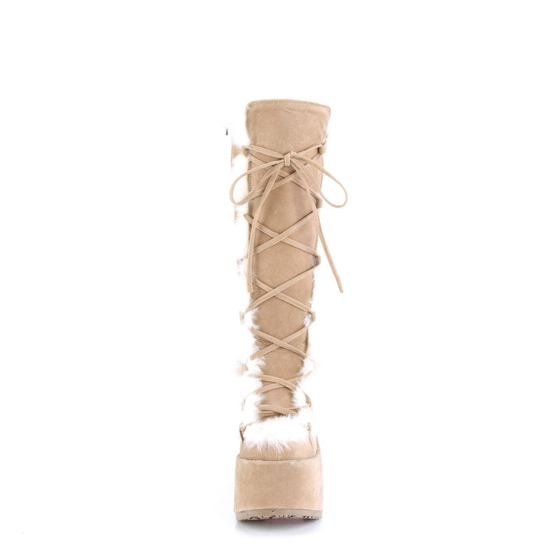 Demonia CAMEL-311 Knee High Boot (Camel Vegan Suede)