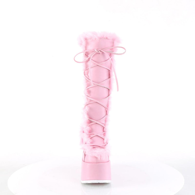 Demonia CAMEL-311 Knee High Boot (Pastel Pink Vegan Leather)