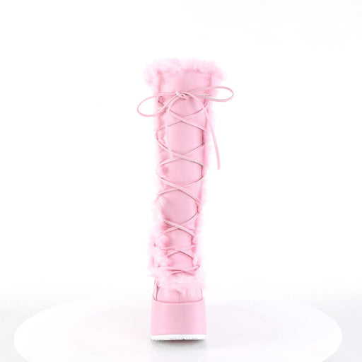 Demonia CAMEL-311 Knee High Boot (Pastel Pink Vegan Leather)
