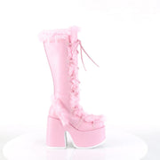 Demonia CAMEL-311 Knee High Boot (Pastel Pink Vegan Leather)
