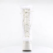 Demonia CAMEL-311 Knee High Boot (White Vegan Leather)