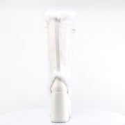 Demonia CAMEL-311 Knee High Boot (White Vegan Leather)