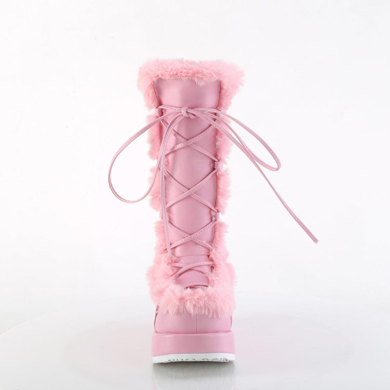 Demonia CUBBY-311 Mid-Calf Boot (Baby Pink Vegan Leather)