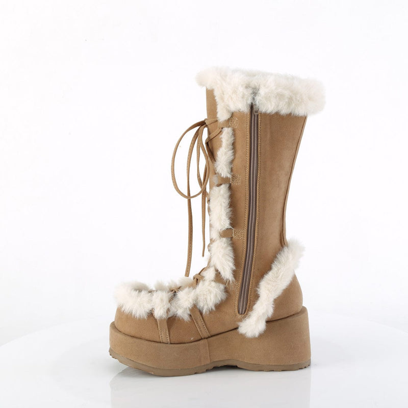 Demonia CUBBY-311 Mid-Calf Boot (Camel Vegan Suede)