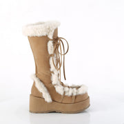 Demonia CUBBY-311 Mid-Calf Boot (Camel Vegan Suede)