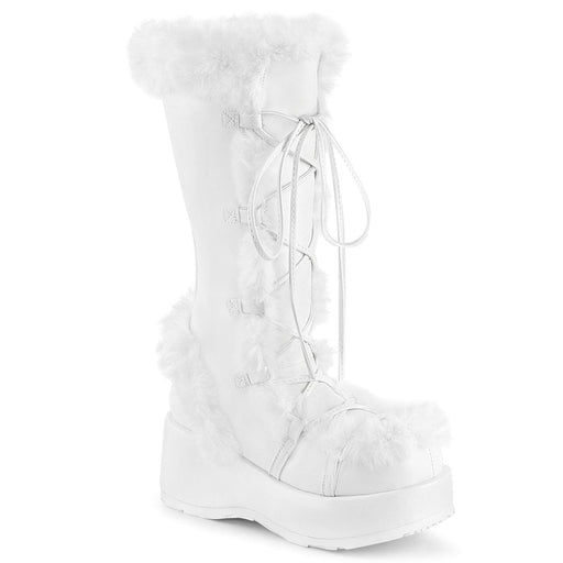 Demonia CUBBY-311 Mid-Calf Boot (White Vegan Leather)
