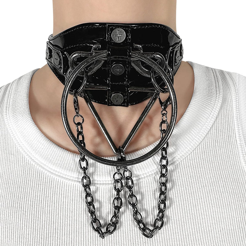 Demonia DA-205 Choker (Black Patent) ONE SIZE