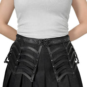 Demonia DA-315-SM Spiderweb Belt (Black Faux Leather) S-M