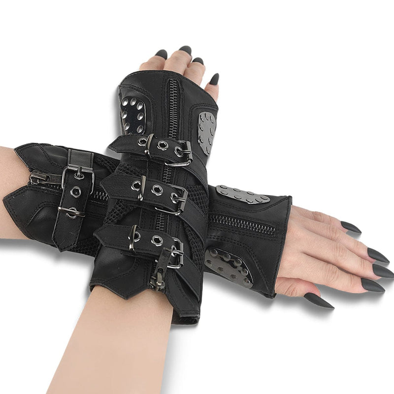 Demonia DA-457 Arm Warmer (Black Stretch Faux Leather) ONE SIZE