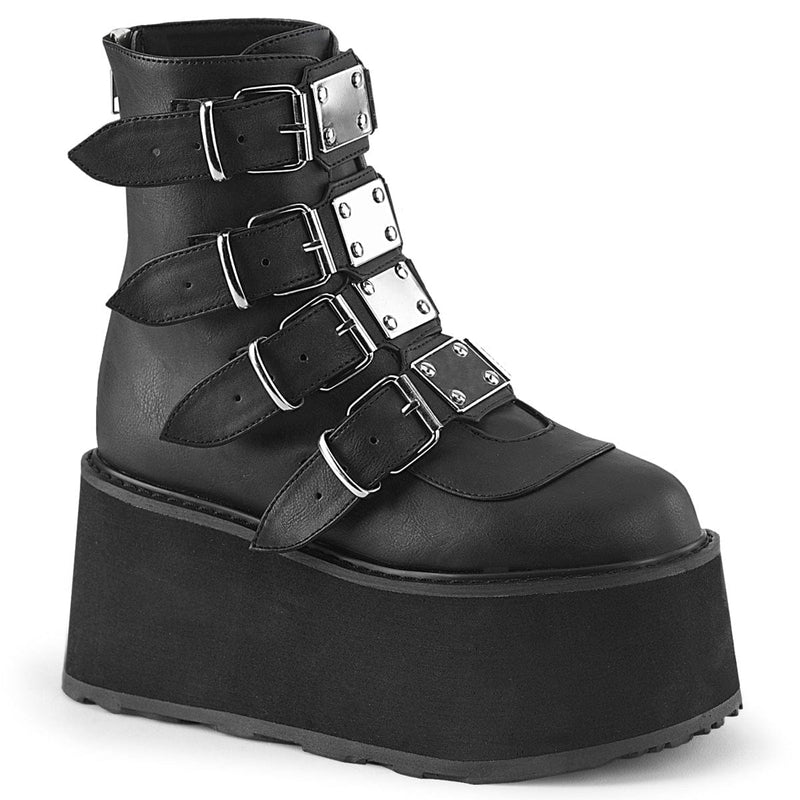 Demonia DAMNED-105 Ankle Boot (Black Vegan Leather)