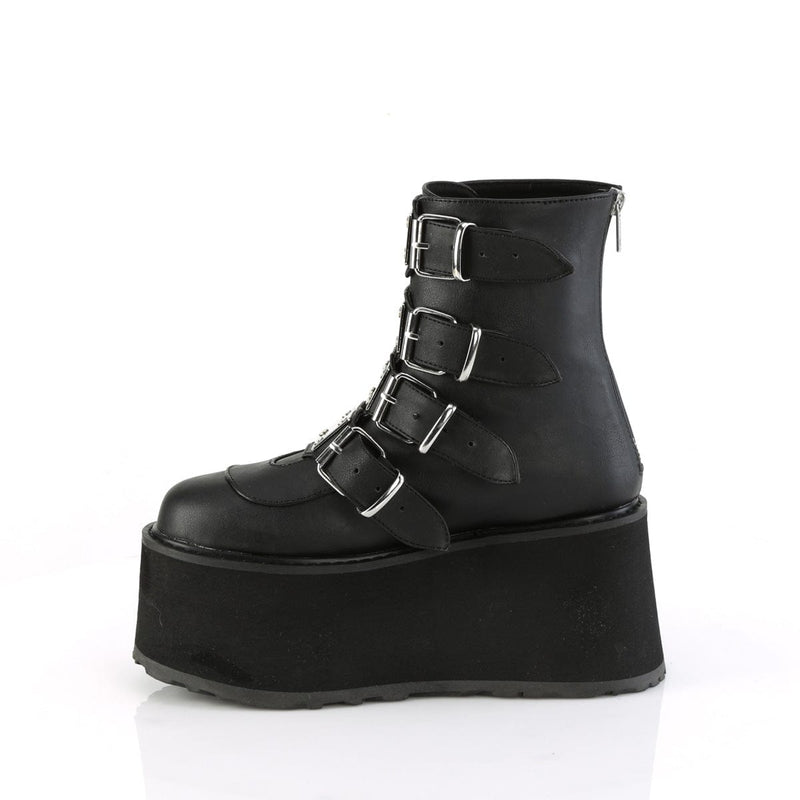 Demonia DAMNED-105 Ankle Boot (Black Vegan Leather)