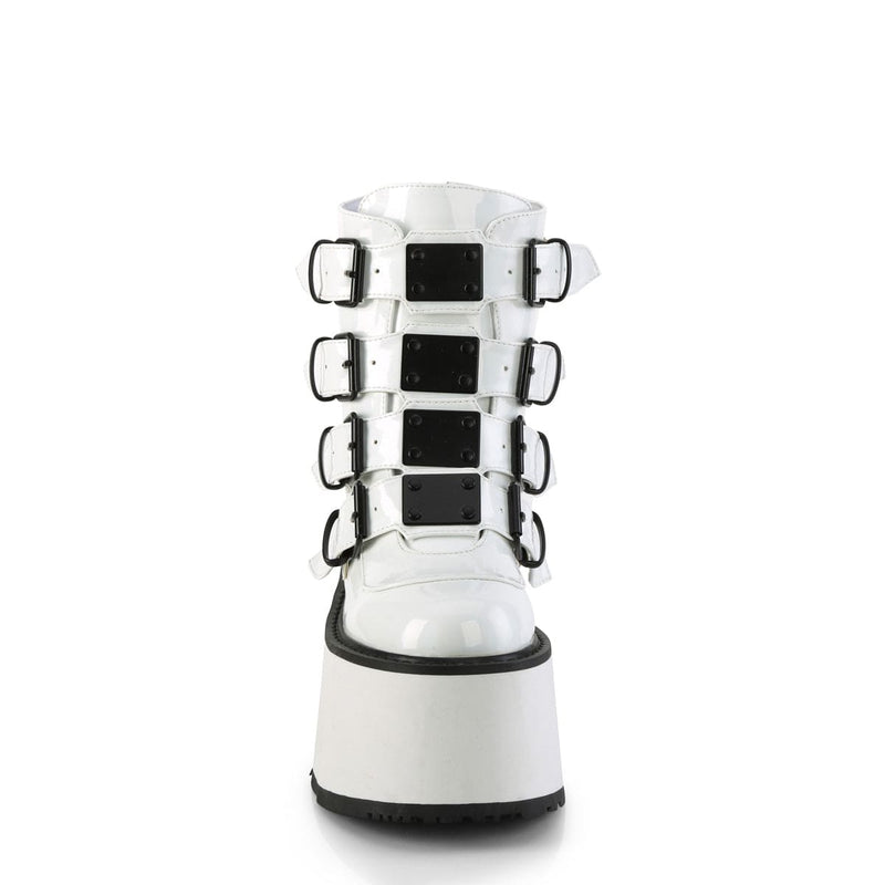 Demonia DAMNED-105 Ankle Boot (White Holo Patent)