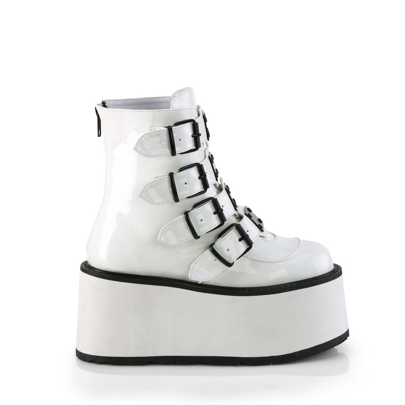 Demonia DAMNED-105 Ankle Boot (White Holo Patent)
