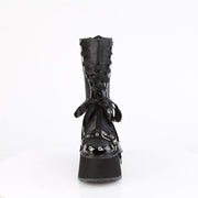 Demonia DAMNED-120 Black Vegan Leather-Patent