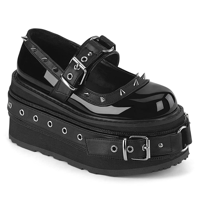 Demonia DAMNED-20 Mary Jane (Black Patent-Vegan Leather)
