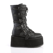 Demonia DAMNED-225 Mid-Calf Boot (Black Vegan Leather)