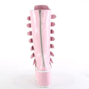 Demonia DAMNED-318 Knee High Boot (Baby Pink Holo Patent)