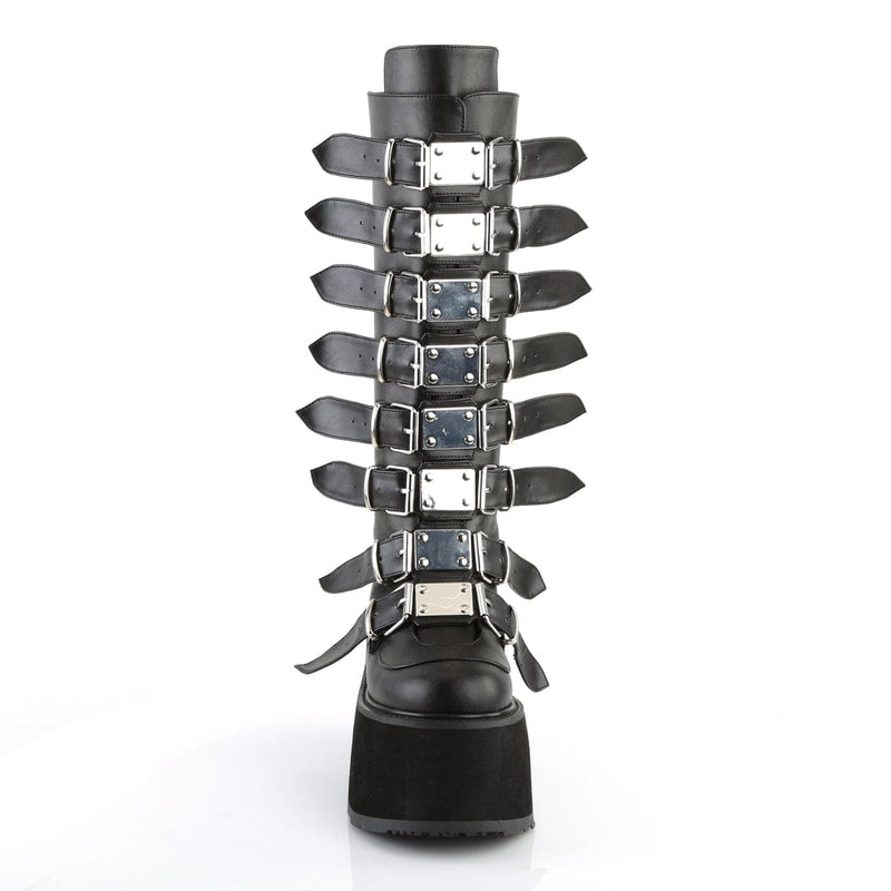 Demonia DAMNED-318 Knee High Boot (Black Vegan Leather)