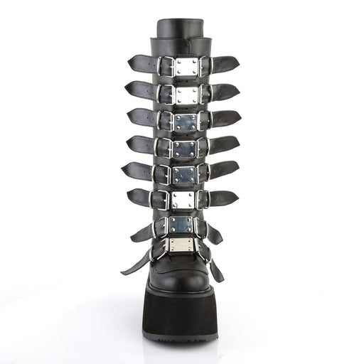 Demonia DAMNED-318 Knee High Boot (Black Vegan Leather)