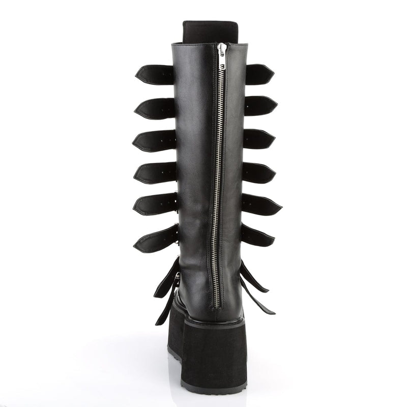 Demonia DAMNED-318 Knee High Boot (Black Vegan Leather)