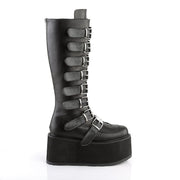 Demonia DAMNED-318 Knee High Boot (Black Vegan Leather)