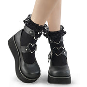 Demonia Demonia Ruffle Ankle Socks Black / DH-10 Opaque