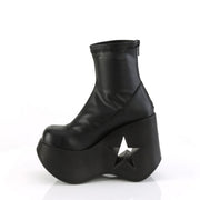 Demonia DYNAMITE-100 Ankle Boot (Black Stretch Vegan Leather)