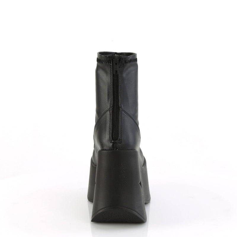 Demonia DYNAMITE-100 Ankle Boot (Black Stretch Vegan Leather)